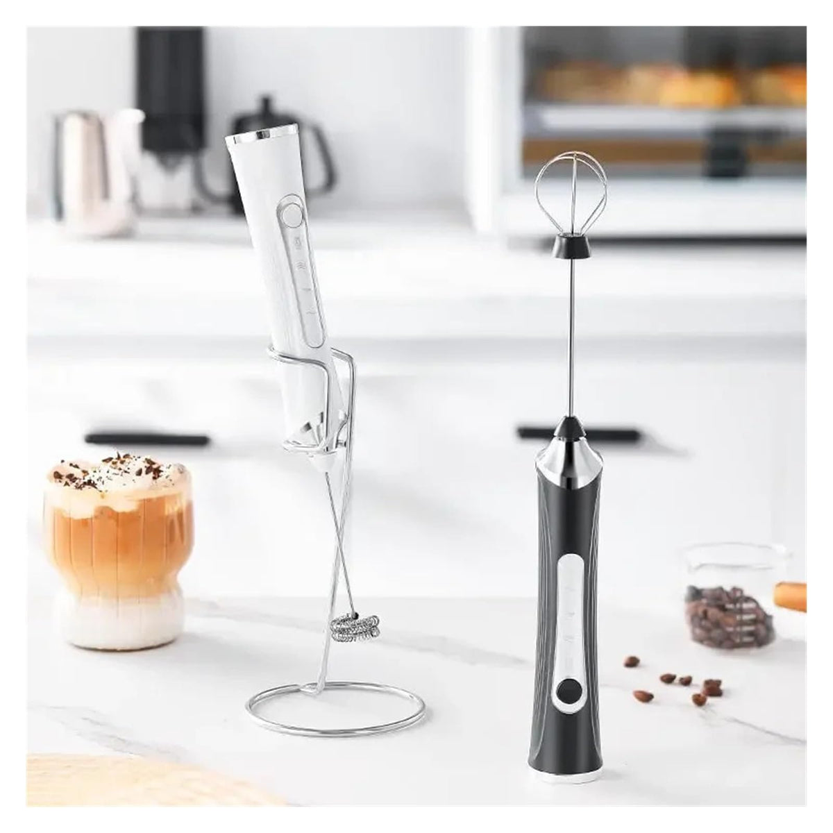 Electric Milk Frother Hand Coffee Whisk for Foam Mixing Kitchen