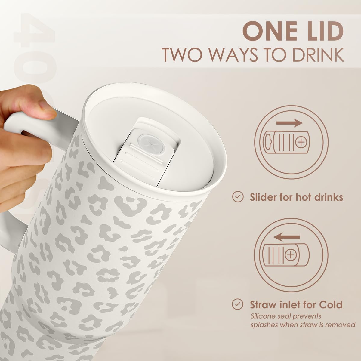 Leopard Tumbler with Handle