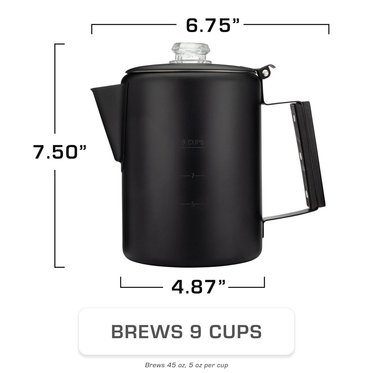 Bozeman Black Percolator Coffee Pot