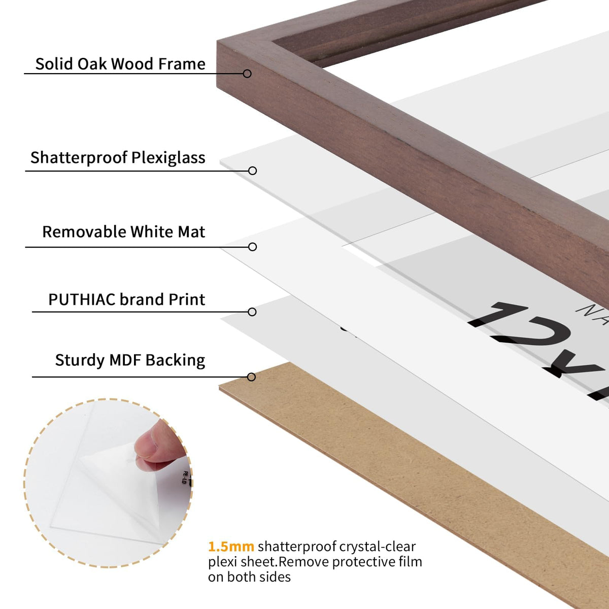 12x18 Solid Oak Wood Picture Frames (3 Count)