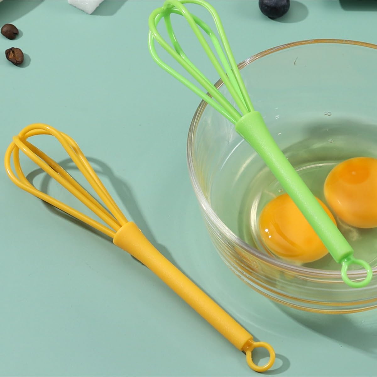 Egg Beater Milk Frother Handheld Egg Beater Kitchen Gadgets Plastic Manual Mixer Baking Home Kitchen Utensils