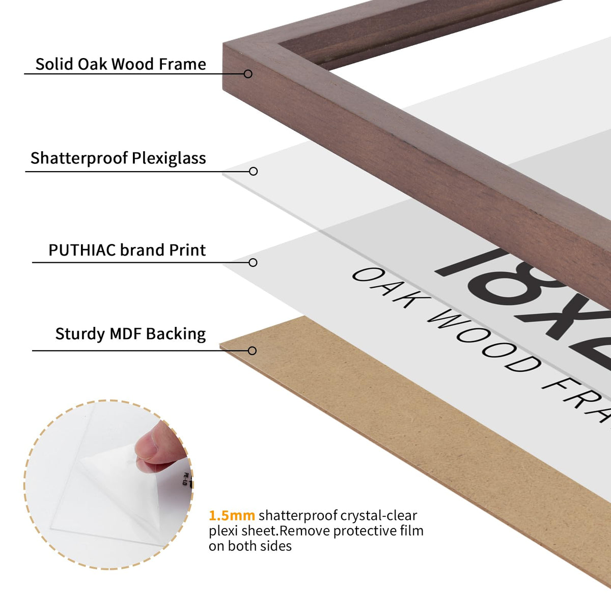 18x24 Solid Oak Wood Picture Frame