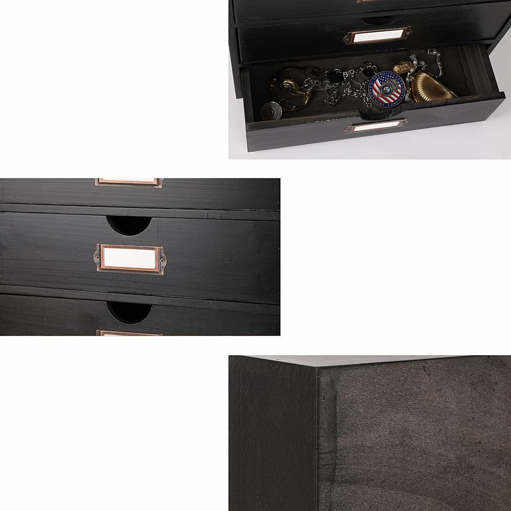Large Wooden Drawers Wooden Box with Drawer Black