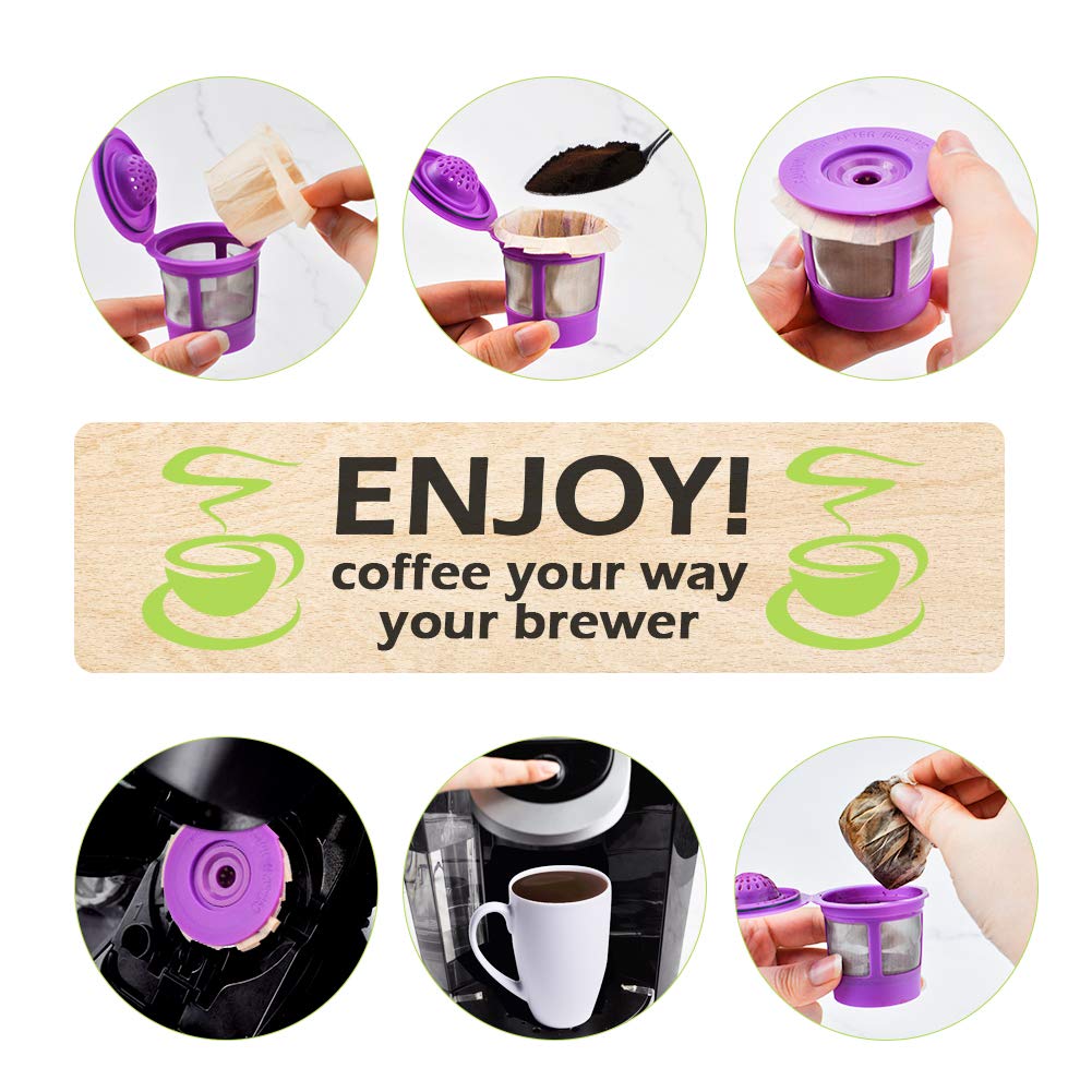 Disposable Coffee Paper Filters Replacement Kerig Filter Compatible with Reusable Single Serve Pods Keurg Coffee Maker