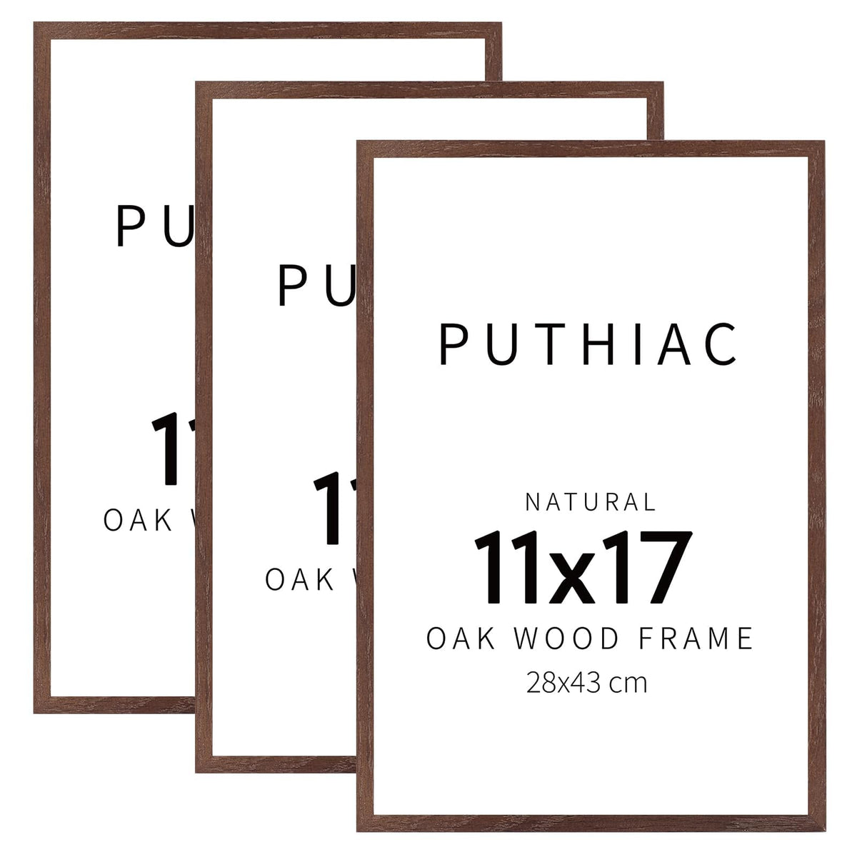 11x17 Solid Oak Wood Picture Frames (3 Count)
