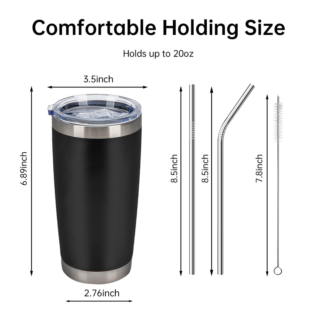 32 Pack 20oz Stainless Steel Insulated Bulk Tumblers with Lid&Straw (32 Count)