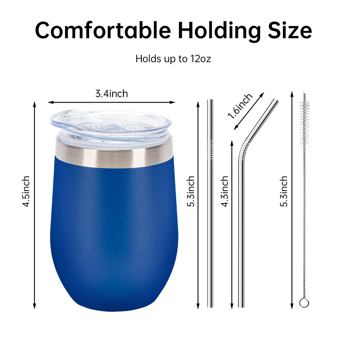 32Pack 12oz Stainless Steel Wine Bulk Tumblers with Lids and Straws (32 Count)