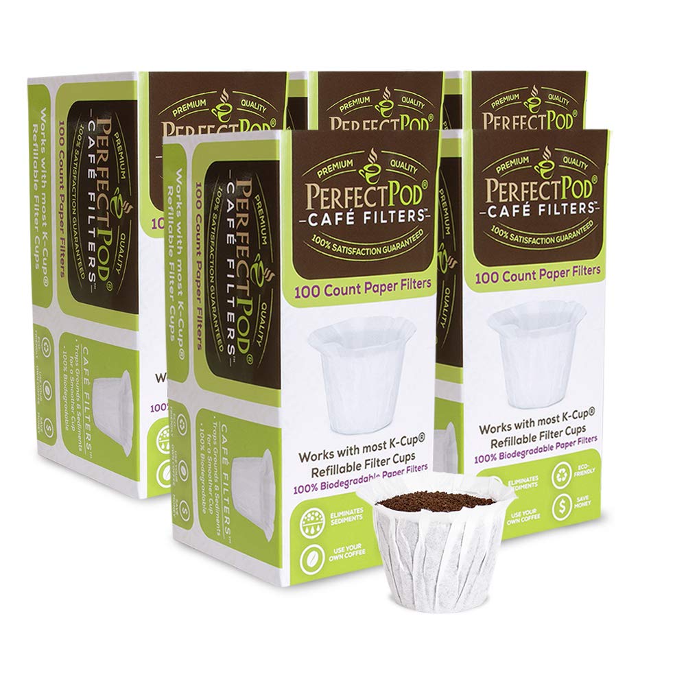 Café Filters Paper Liners for Reusable K (500 Count)