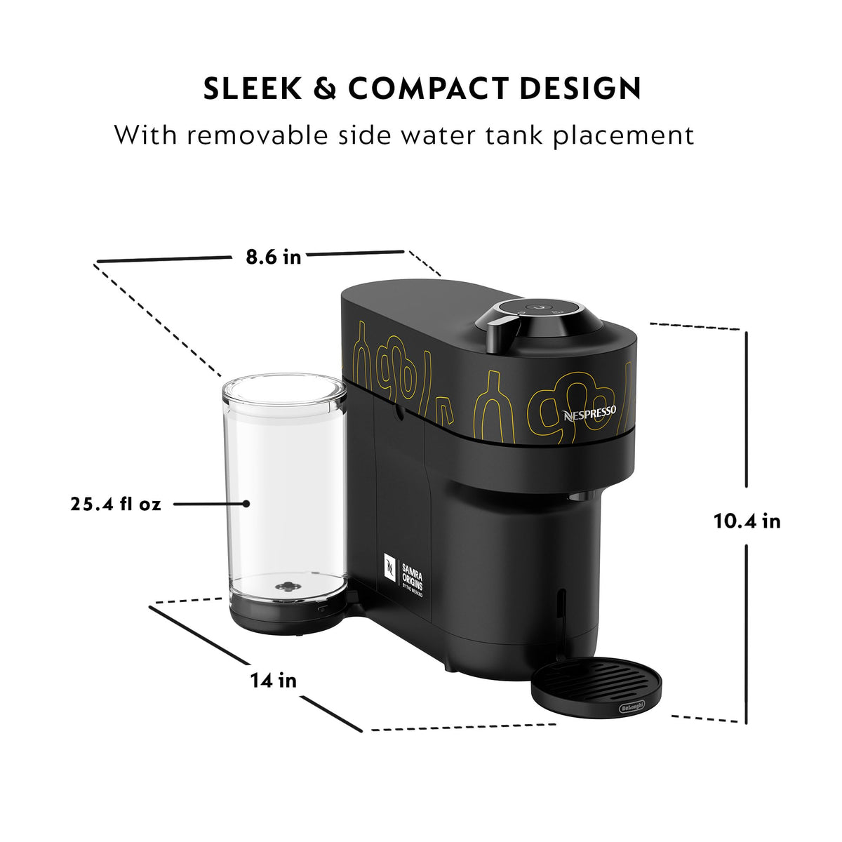 Samra Origins Vertuo Pop+ Coffee Machine with Milk Frother