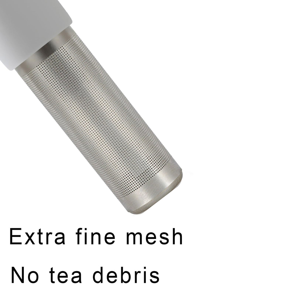 Tea Infuser for Loose Leaf Tea Cute Tea Strainer Ball Stainless Steel Extra Fine Mesh Tea Steeper Filter for Cup Mug Silicone Handle Grey