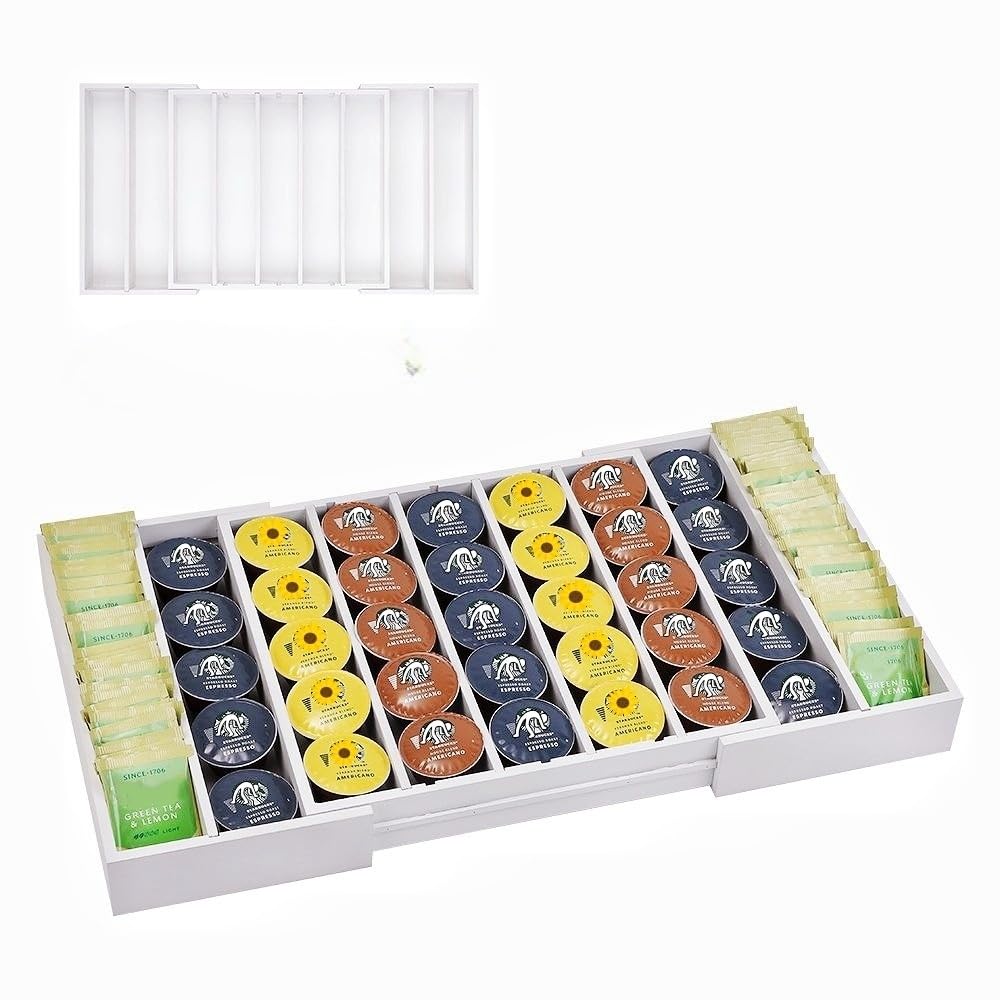 K Cup Holder Bamboo Coffee Pod Holder Drawer Organizer