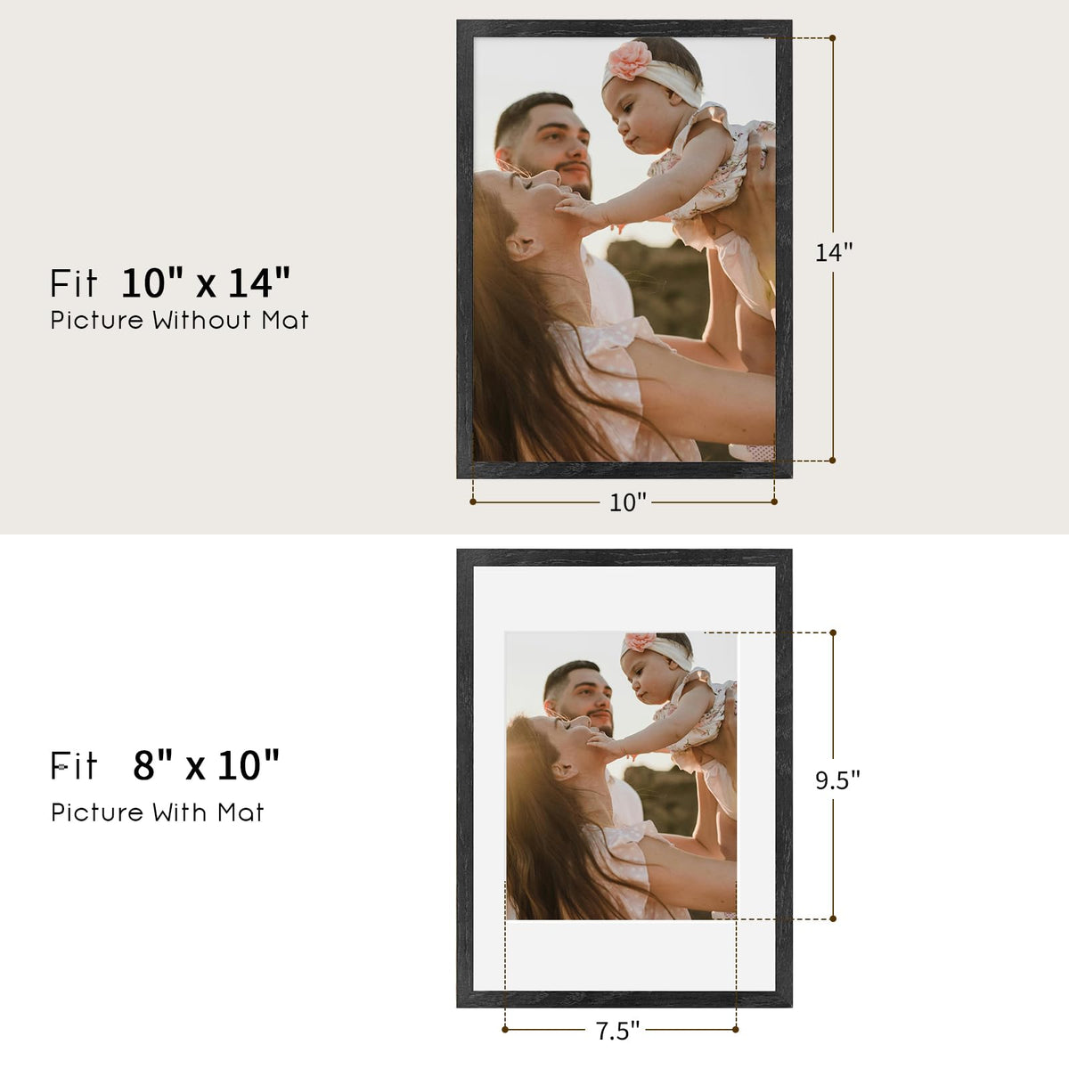 10x14 Solid Oak Wood Picture Frame