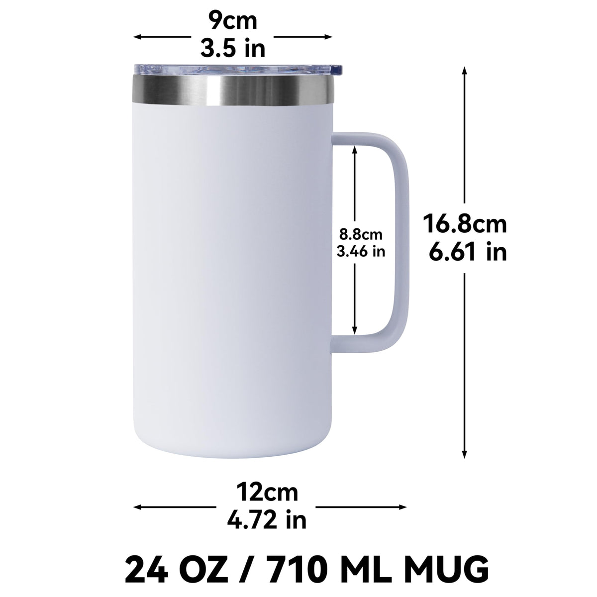 24oz Mug with Handle and Lid