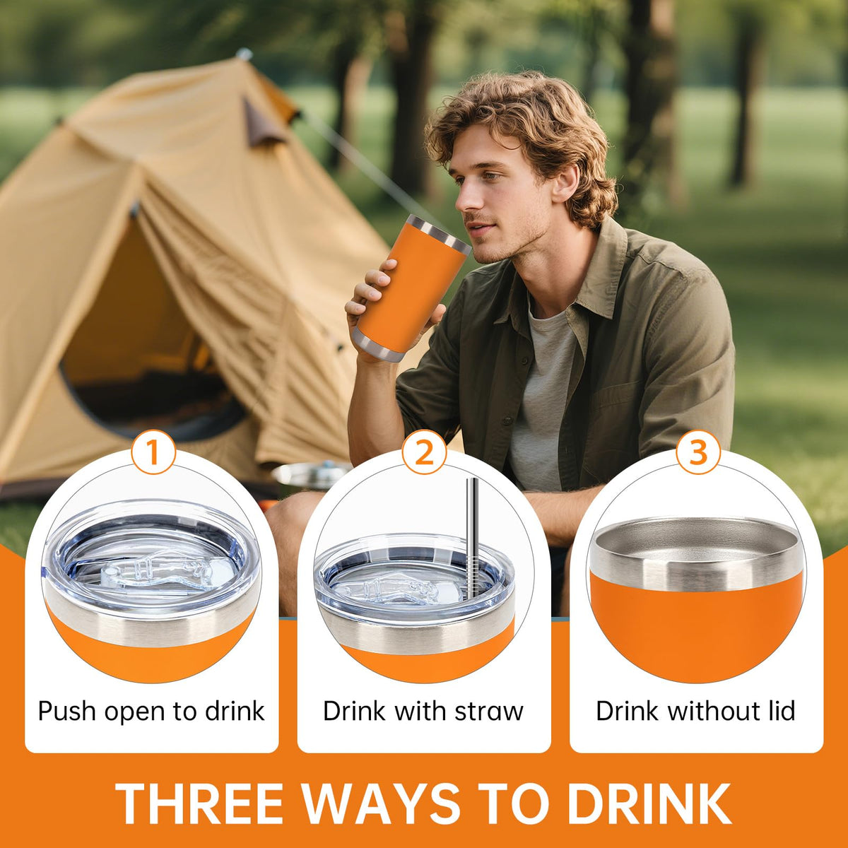 32 Pack 20oz Stainless Steel Insulated Bulk Tumblers with Lid&Straw (32 Count)