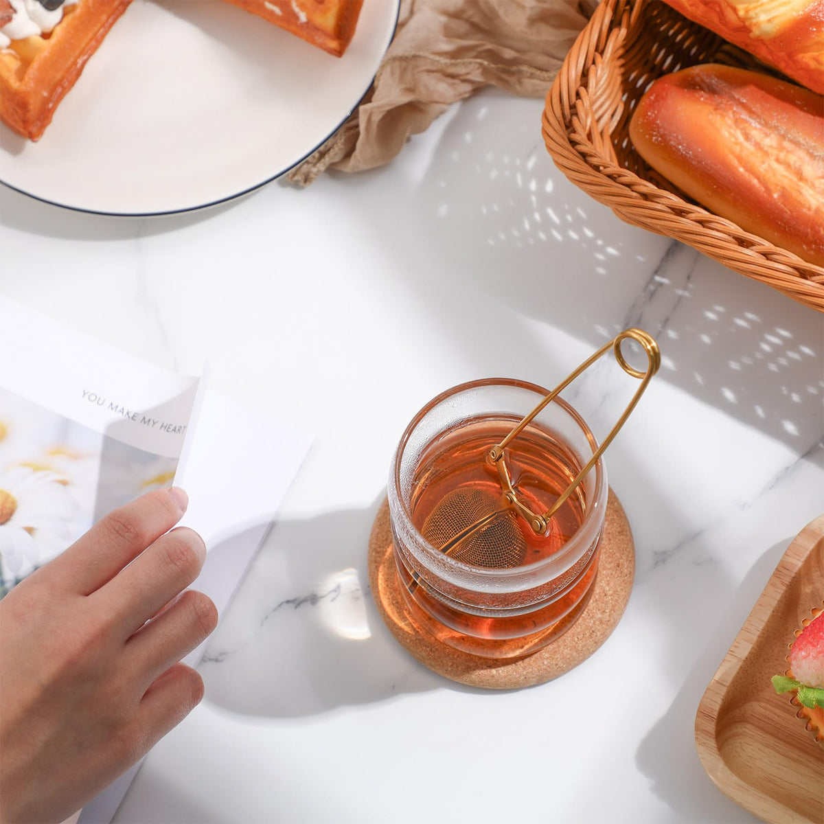 20 Pcs Loose Leaf Tea Infuser Stainless Steel Mesh Snap Tea Ball Strainers with Handle Metal