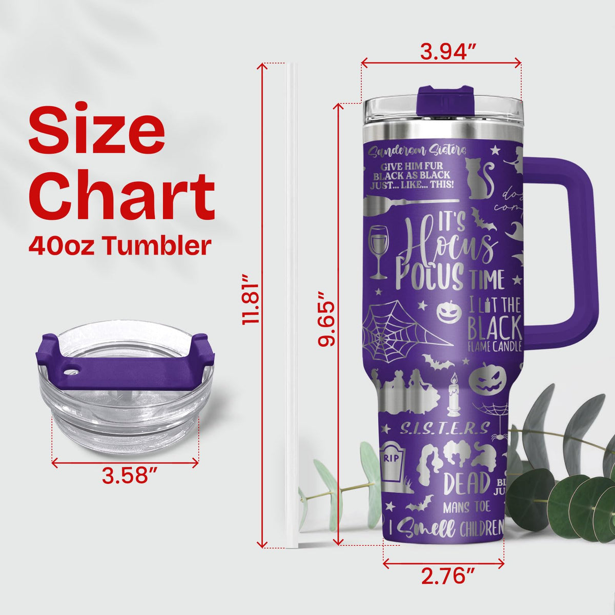 Hocus Witches Brew Spooky 40 oz Tumbler with Handle