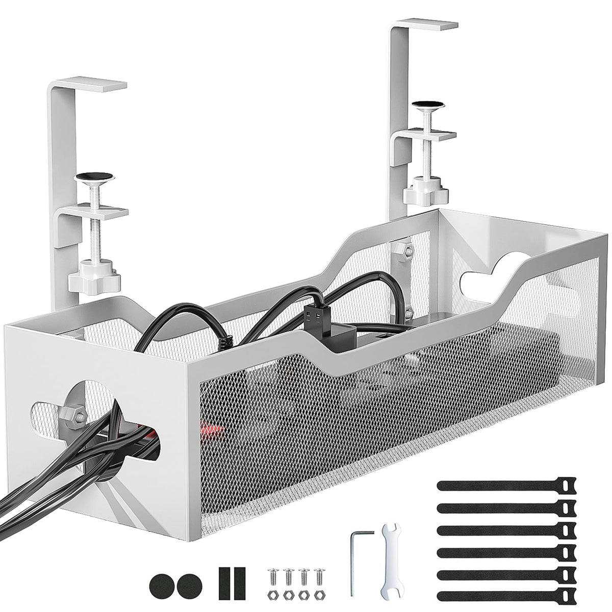 Under Desk Cable Management Tray No Drill