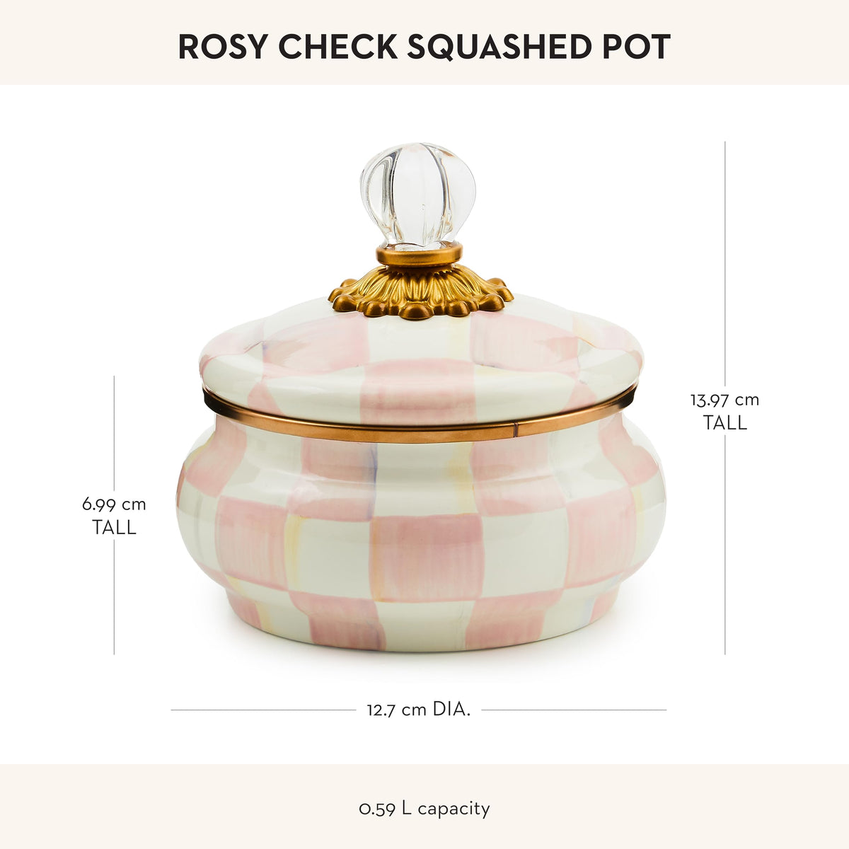 Enamel Squashed Pot