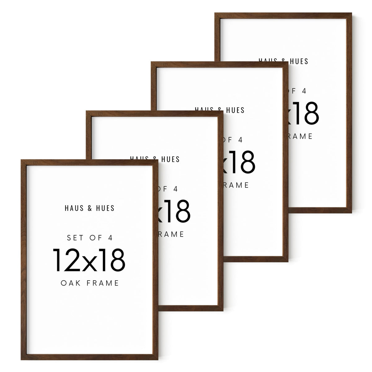 12x18 Walnut Oak Frame Set of 4