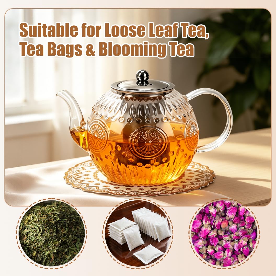 Vintage Glass Teapot with Infuser