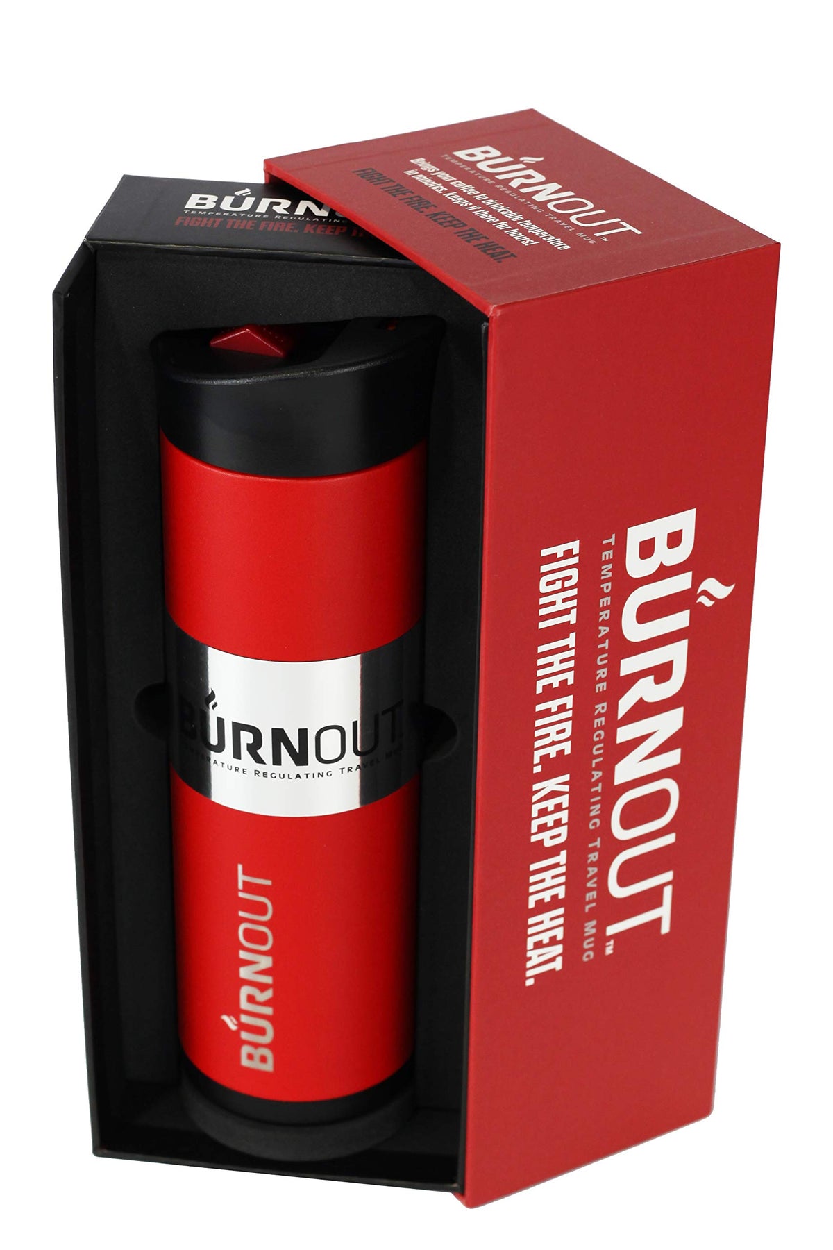 BURNOUT Temperature Regulating Travel Mug 12 oz Red