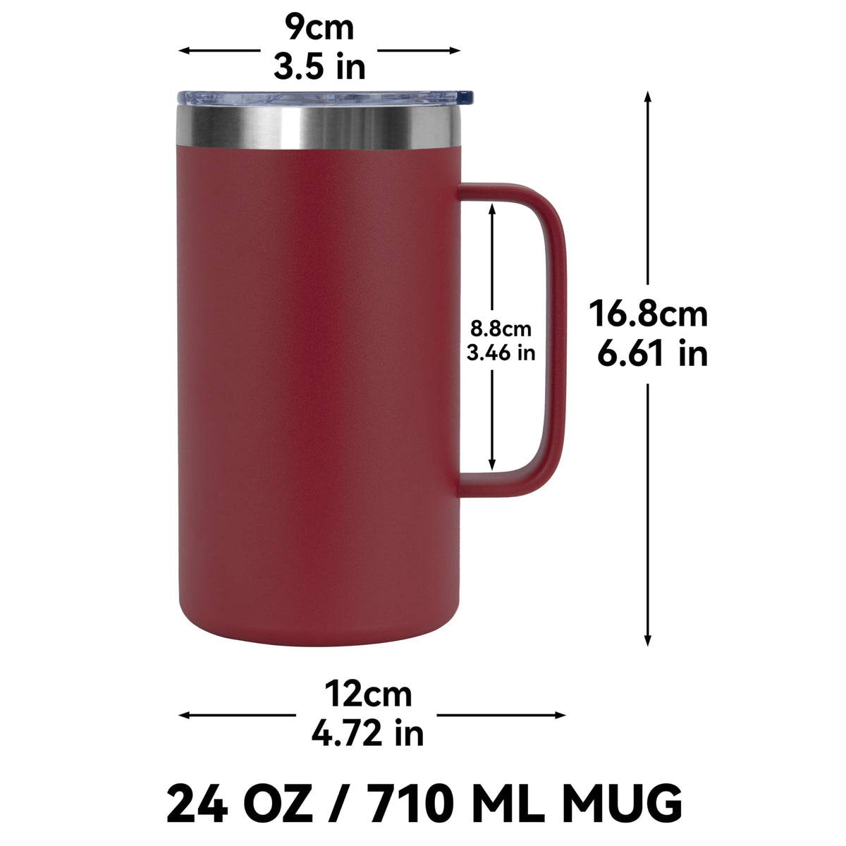 24oz Mug with Handle and Lid (8 Count)