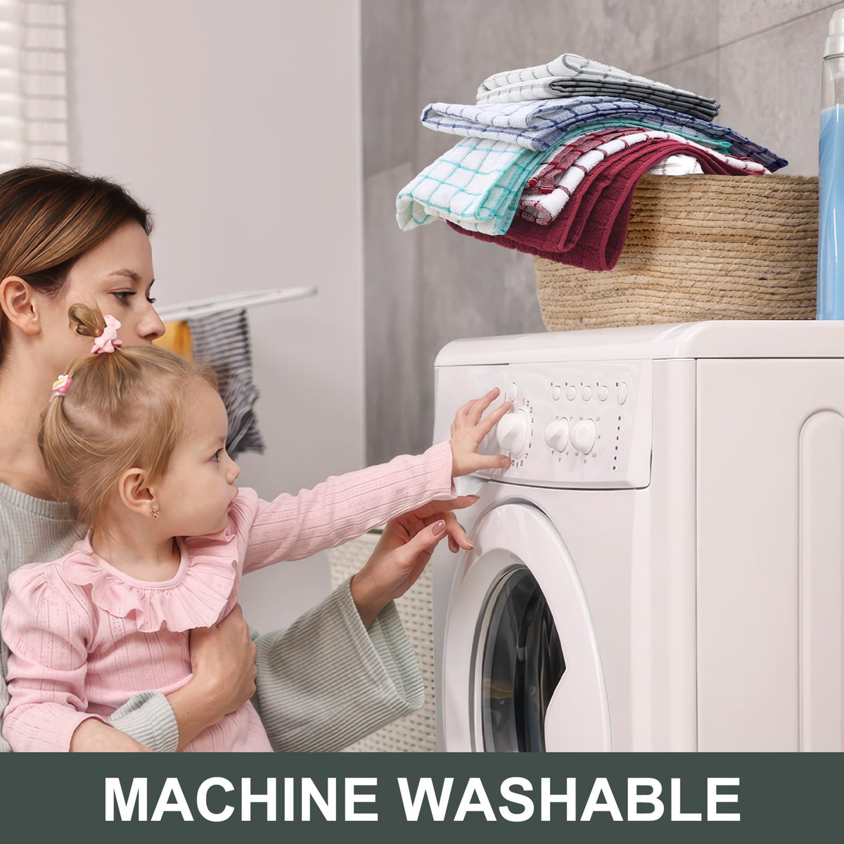 Large Premium Cotton Kitchen Towels 16"x 28" (8 Count)