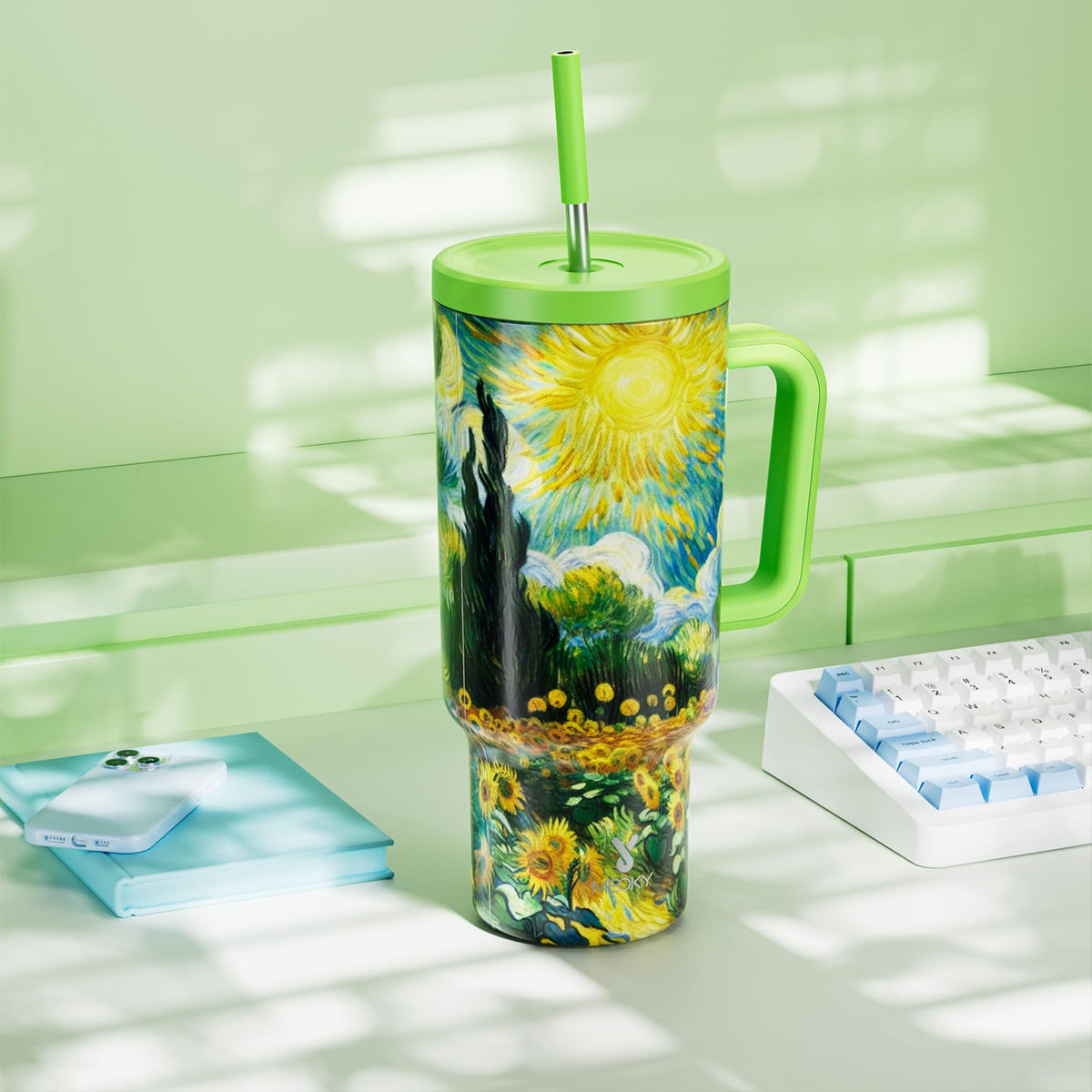 40 oz Tumbler with Handle and Straw