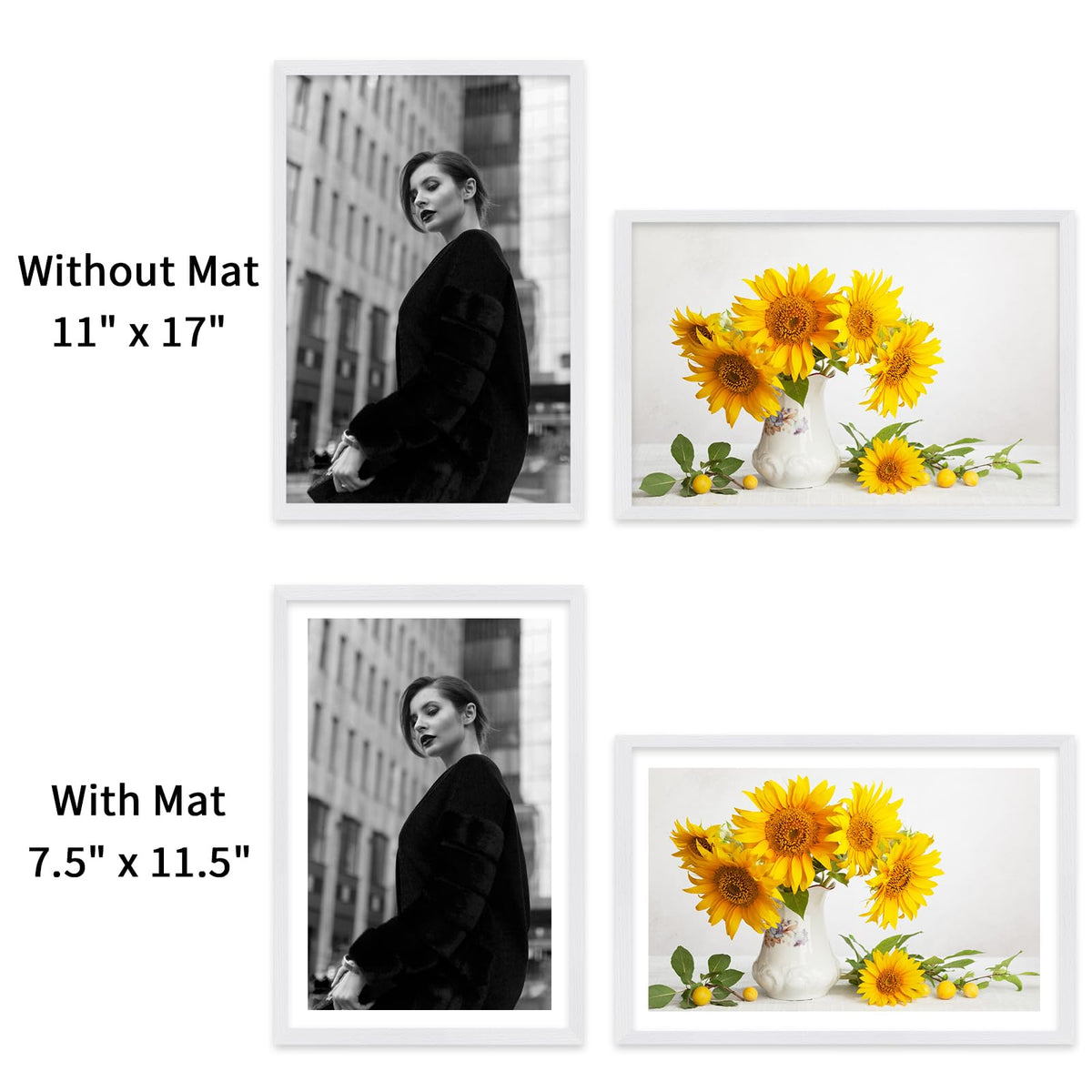 11x17 Solid Oak Wood Picture Frames (3 Count)