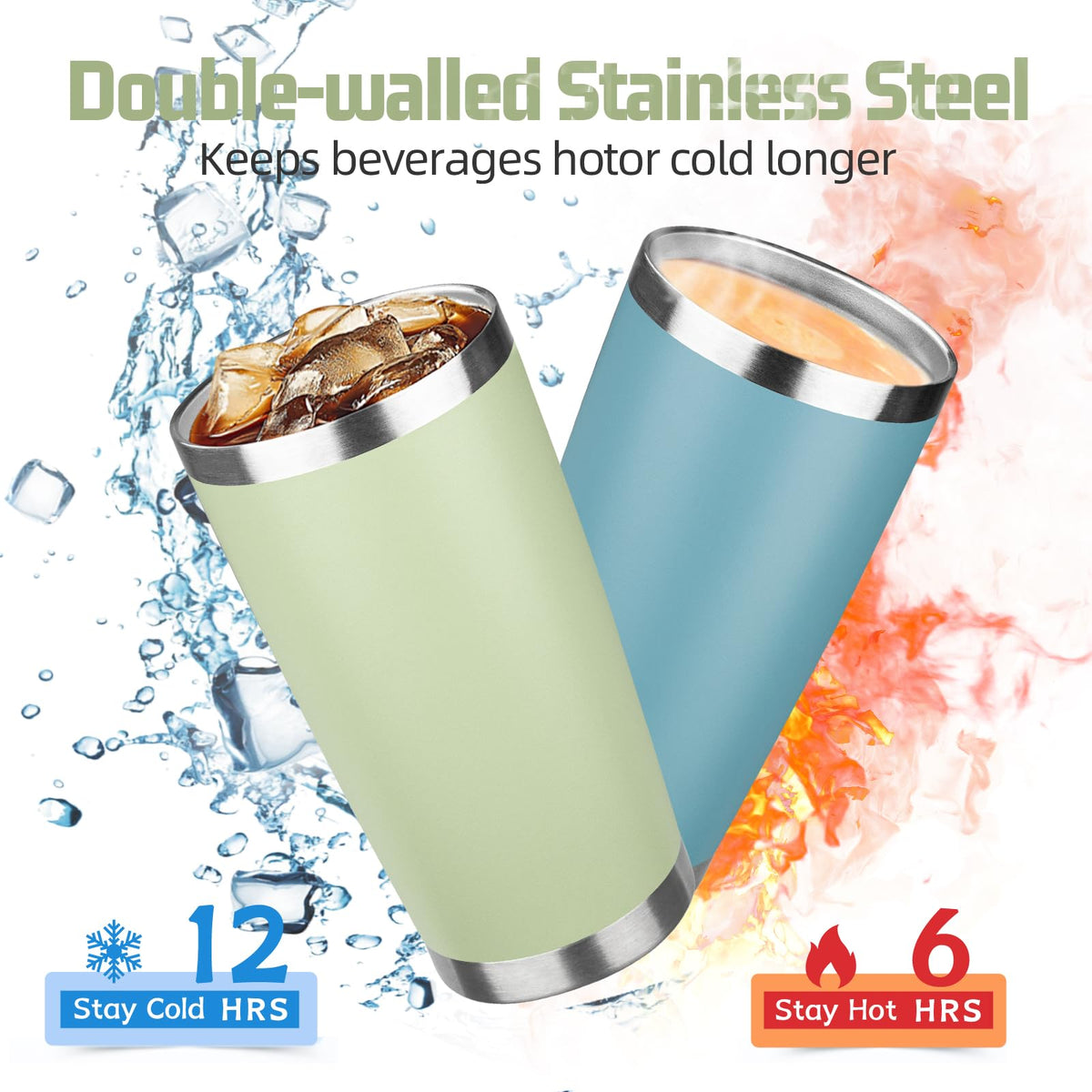 20 oz Tumbler with Lids and Straws