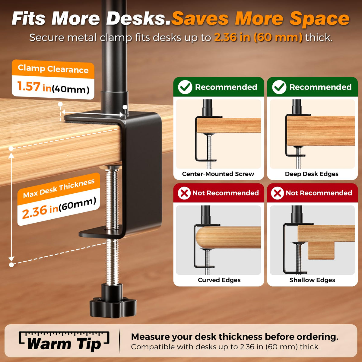 LED Desk Lamp with Clamp