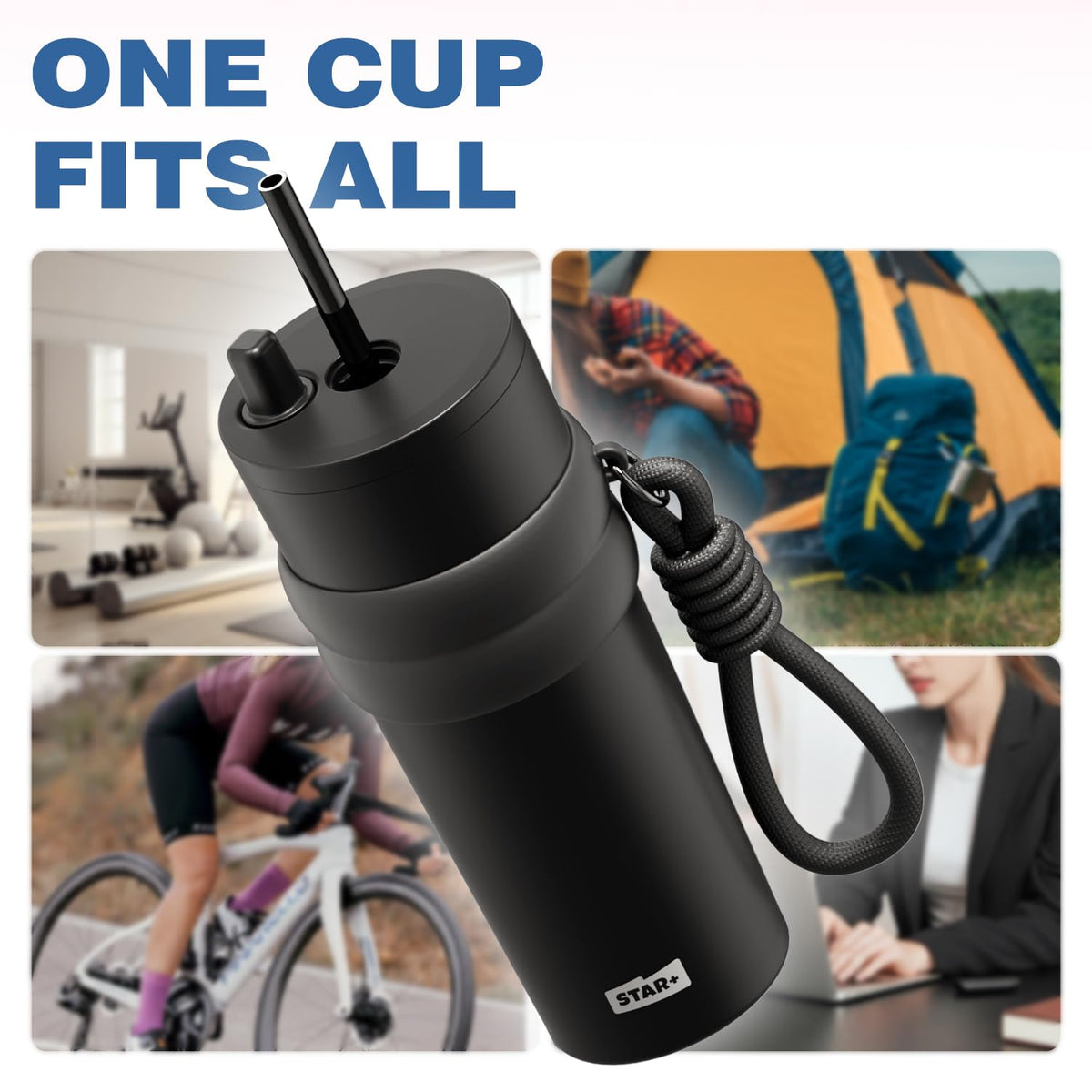 24 oz Stainless Steel Tumbler with Lid and Straw