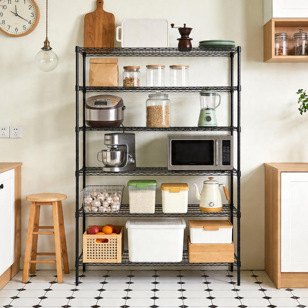 16" D×42" W×72" H Wire Shelving Unit Commercial Metal Shelf with 6 Tier Adjustable Layer Rack Strong Steel for Restaurant Garage Pantry Kitchen Garage