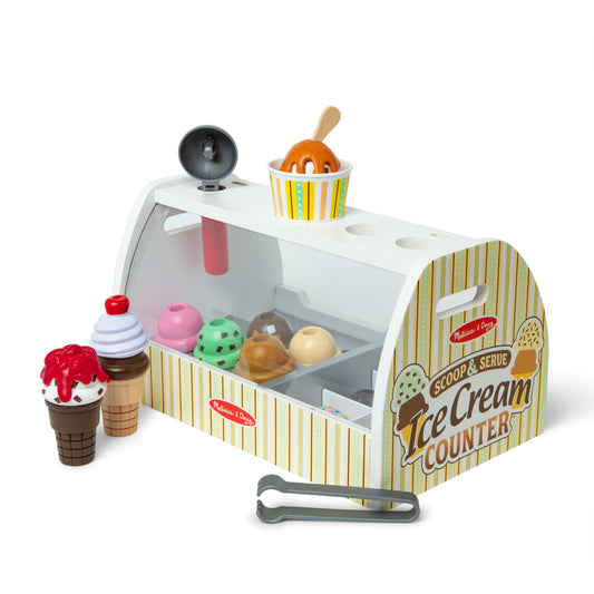 Wooden Scoop & Serve Ice Cream Counter