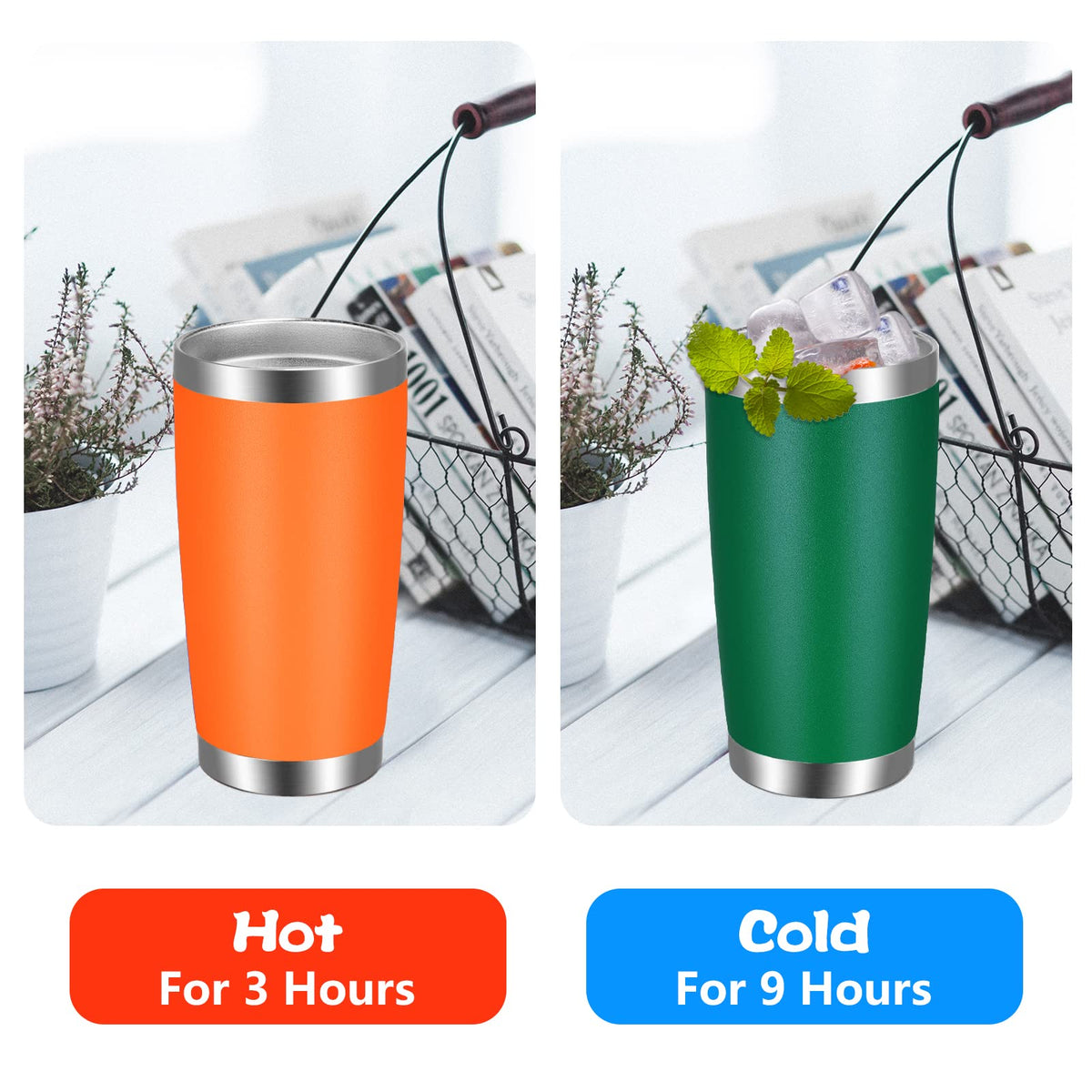 20oz Tumbler with Lid and Straw Stainless Steel Tumbler Cup Bulk Vacuum Insulated Double Wall Travel Coffee Mug Powder Coated Coffee Cup (12 Count)