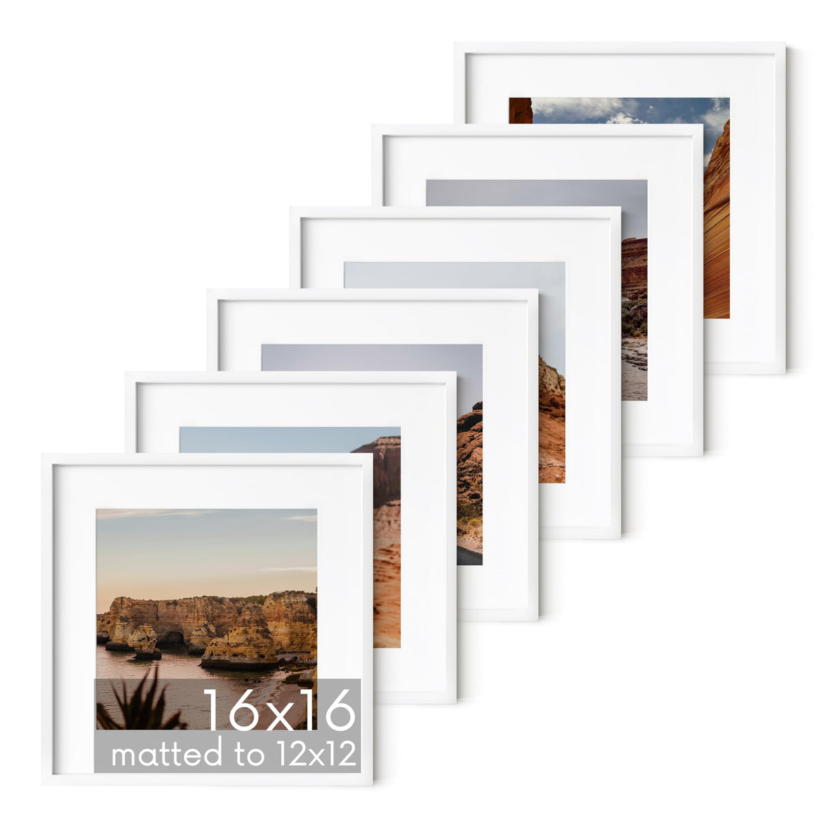 16x16 White Aluminum Frame Set of 6 (6 Count)