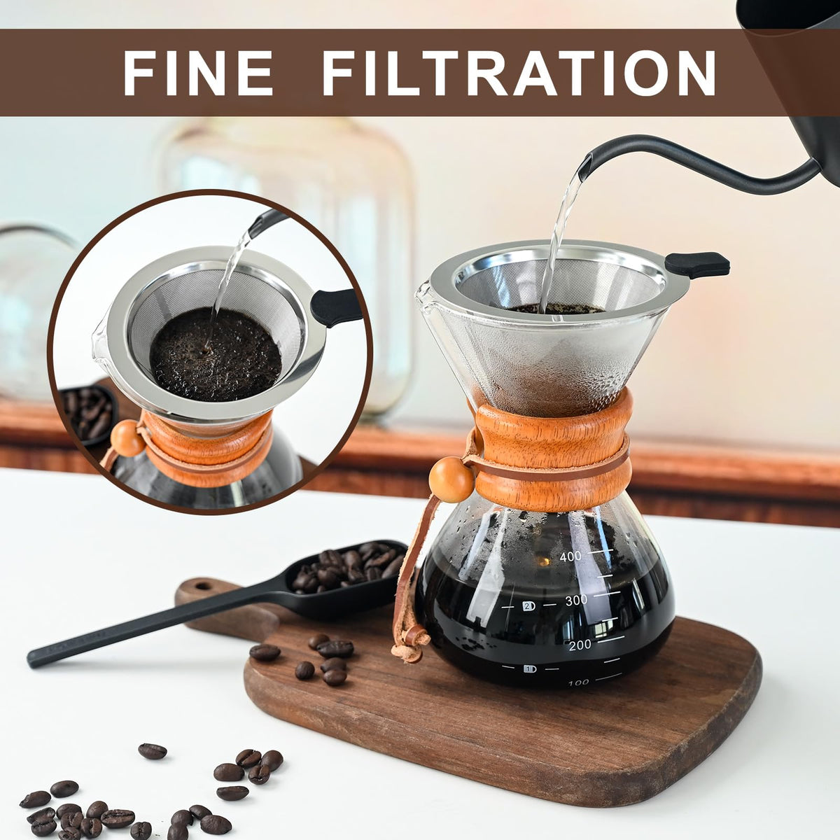 Pour Over Coffee Maker with Stainless Steel Filter Pour Over Coffee Dripper