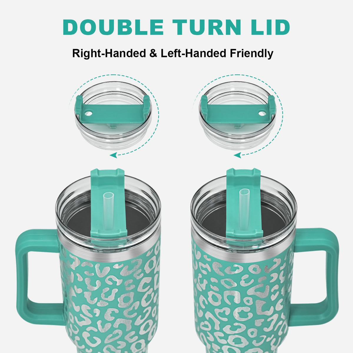 40 oz Tumbler with Handle and Straw