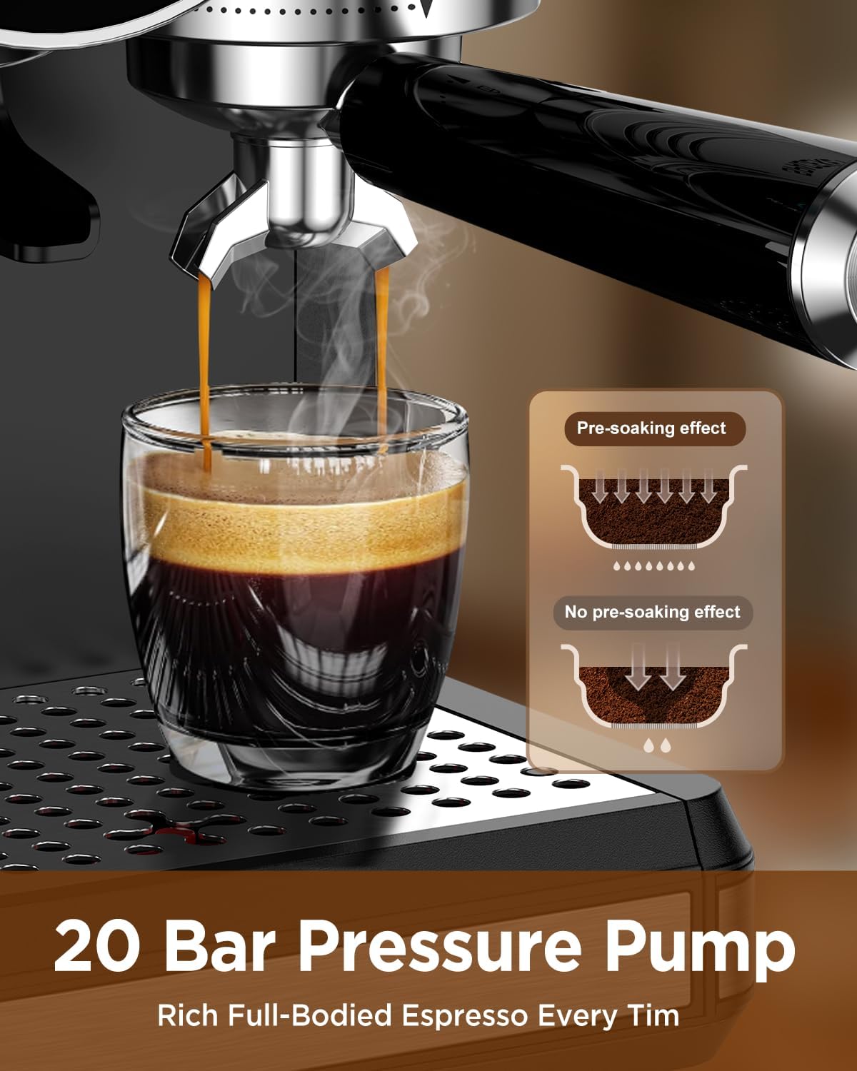 Espresso Coffee Machine with Grinder and Frother
