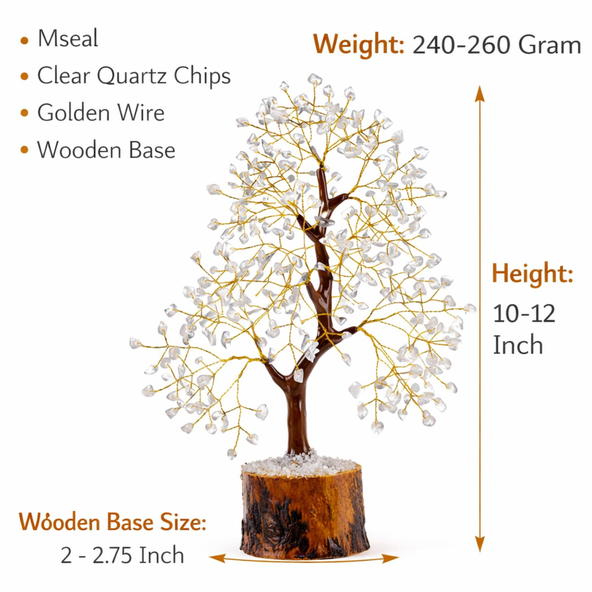 Crystal Tree of Life Clear Quartz Healing Crystal Trees for Home & Office Decor