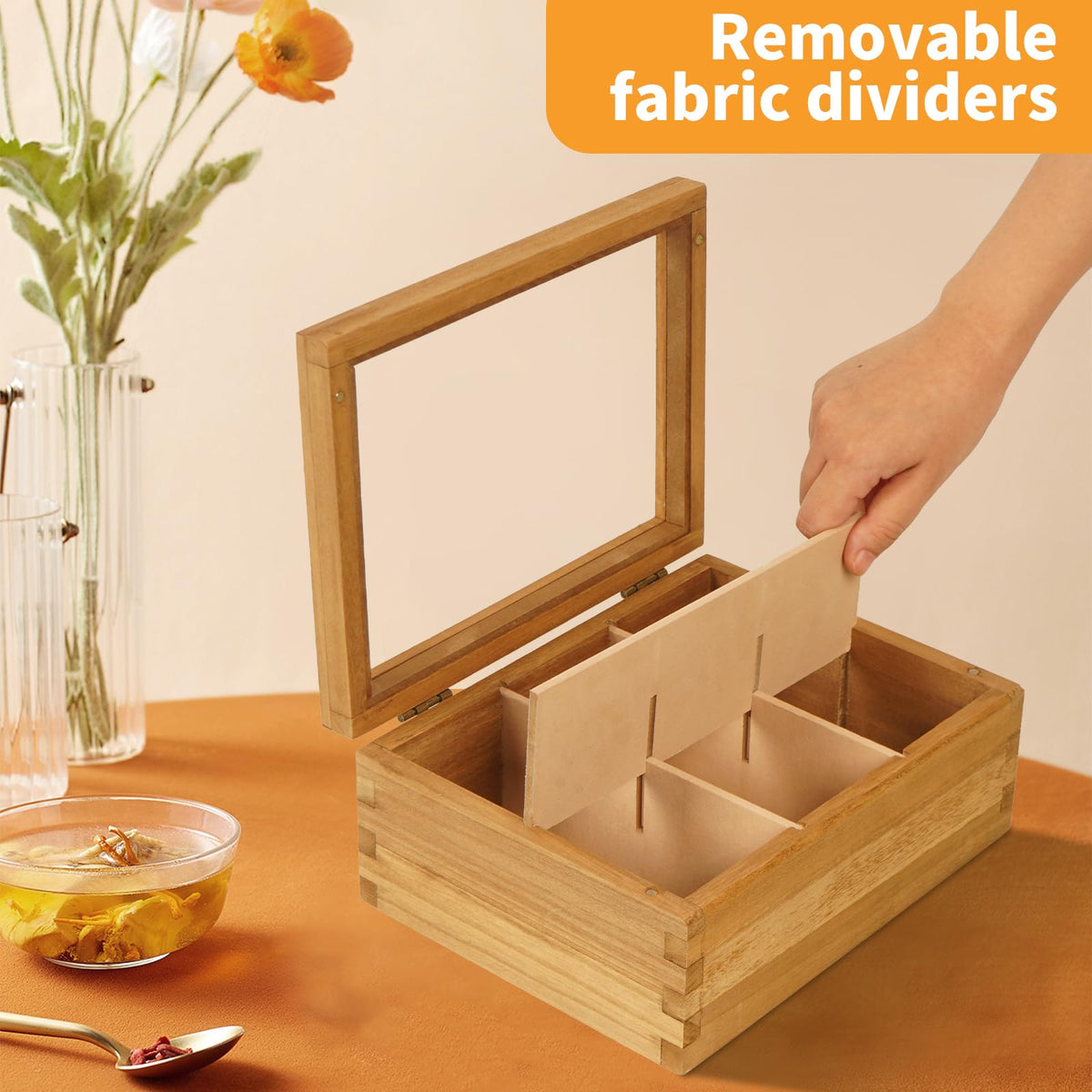 Wood Tea Bag Organizer