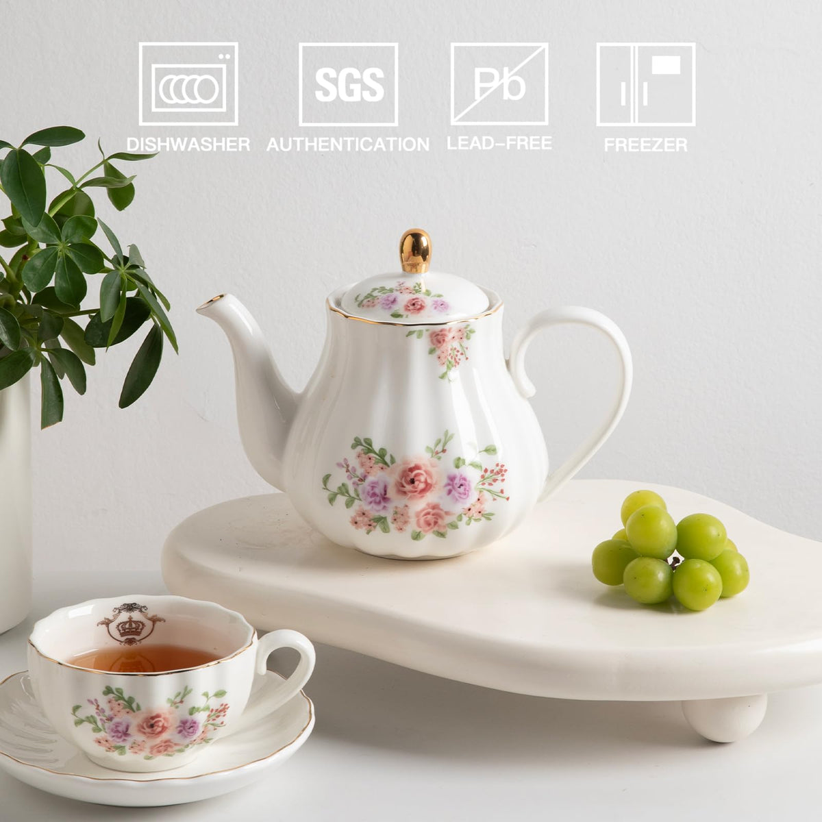 Sweejar 40FLOZ Royal Teapot with Infuser