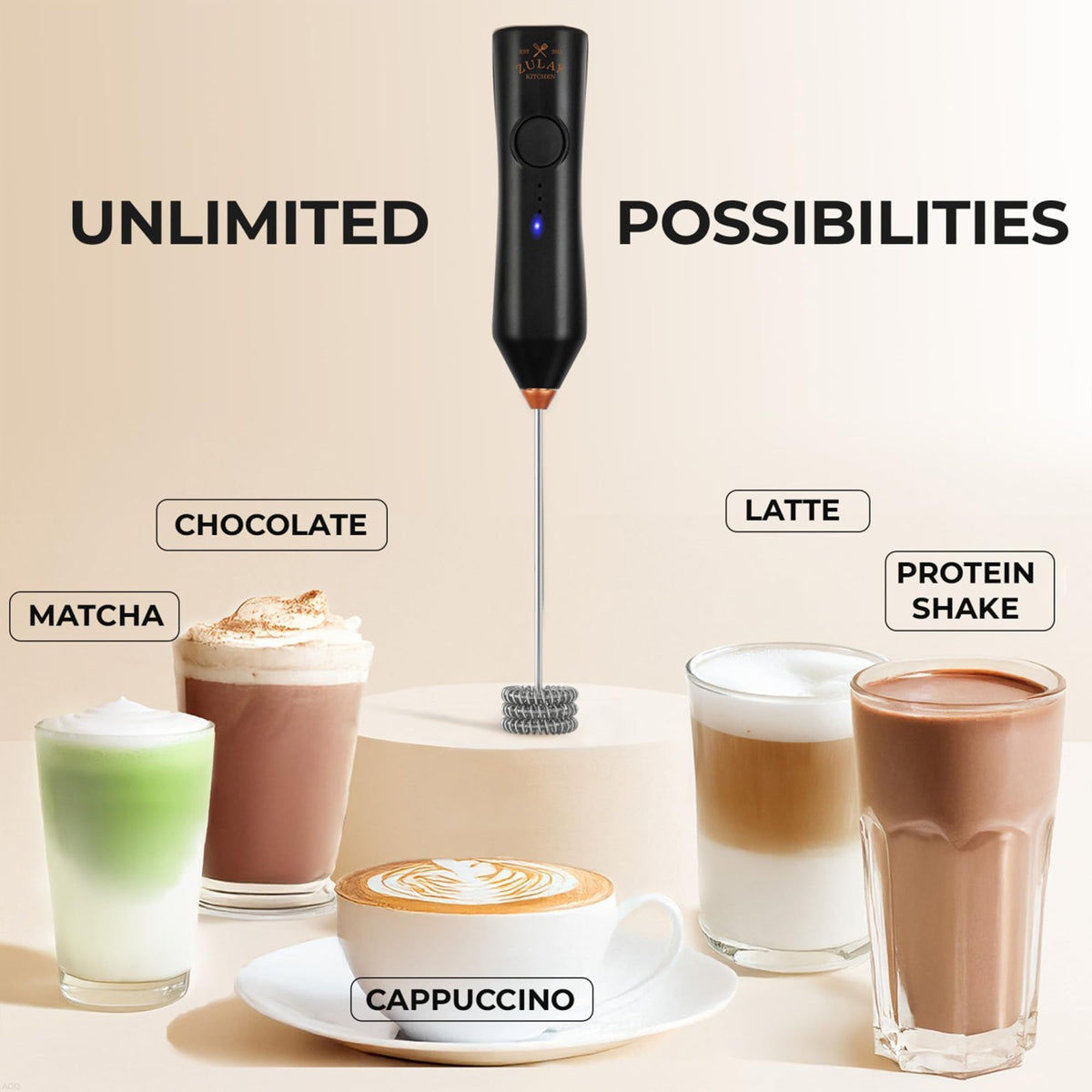 Rechargeable Milk Frother Handheld