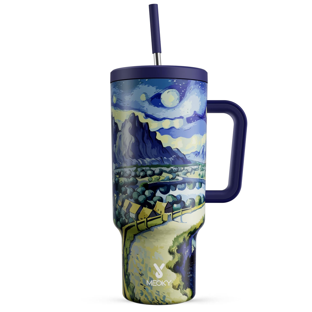40 oz Tumbler with Handle and Straw