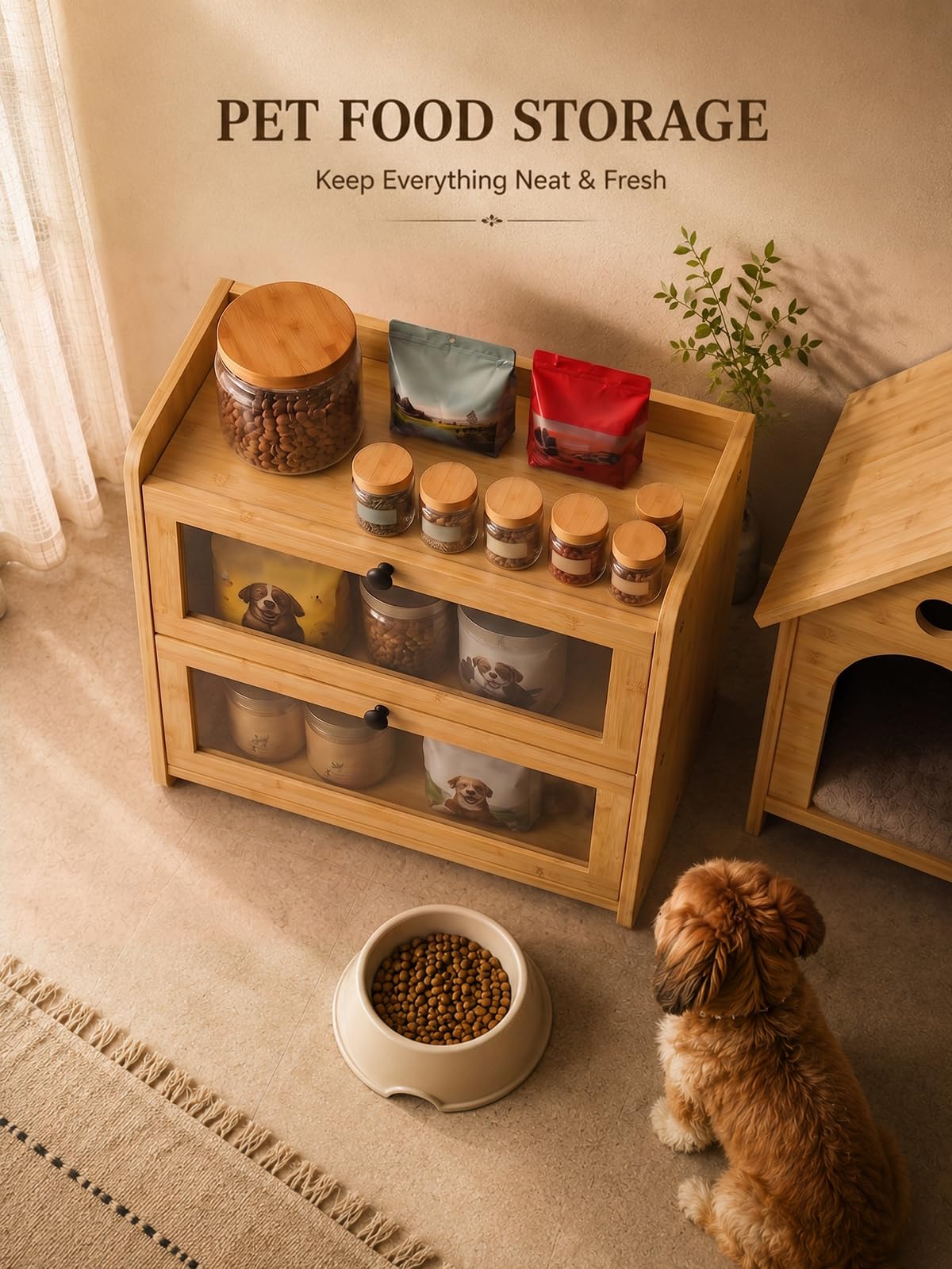 Bamboo Bread Box for Kitchen Countertop