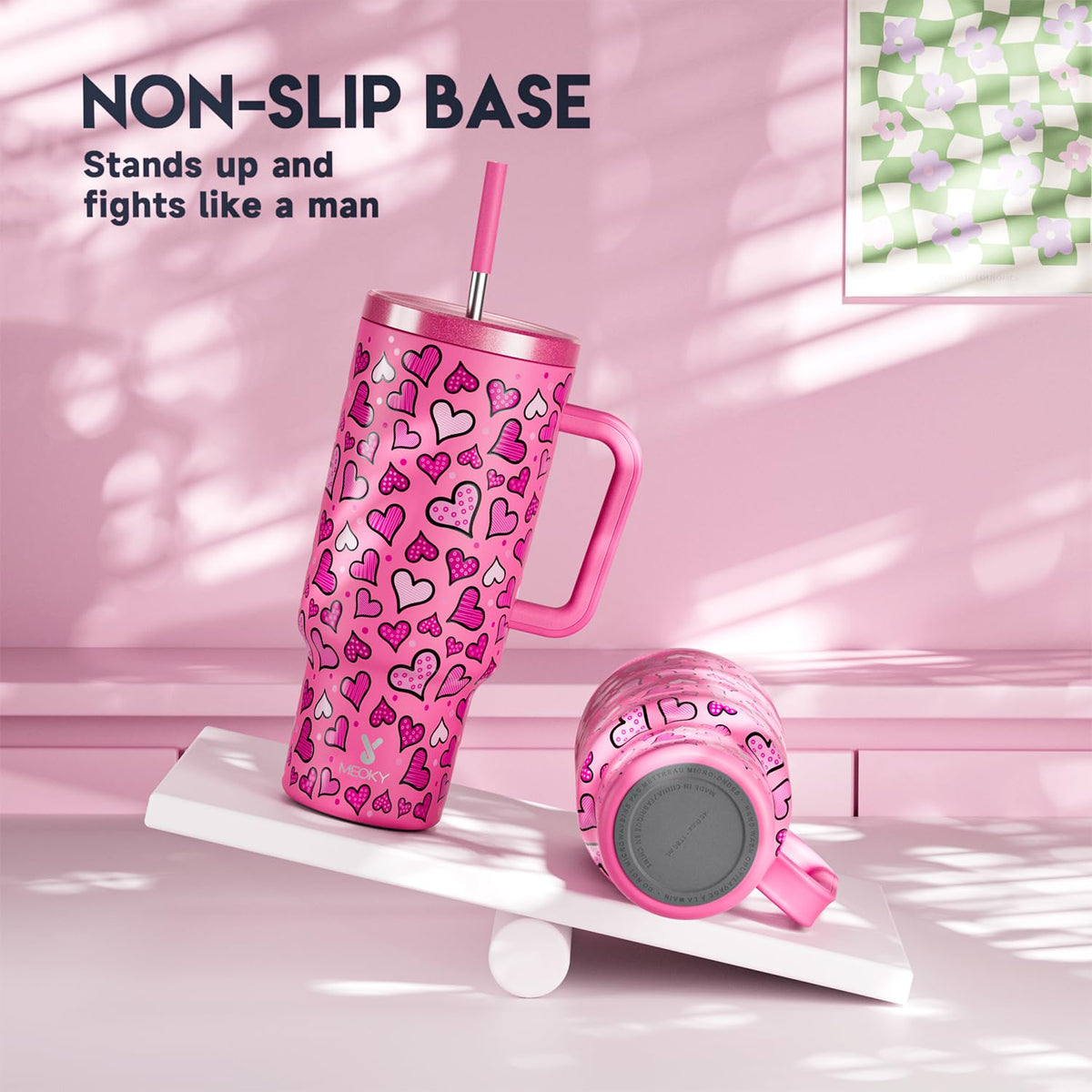 40 oz Tumbler with Handle and Straw