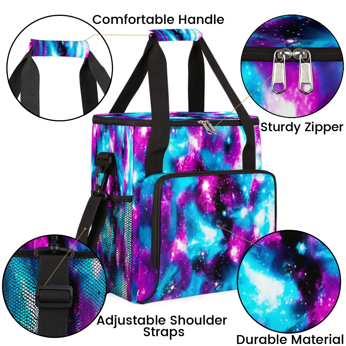 Funny Galaxy Coffee Maker Carring Bag Glitter Space Travel Storage Tote Bag Compatible with Keurig K
