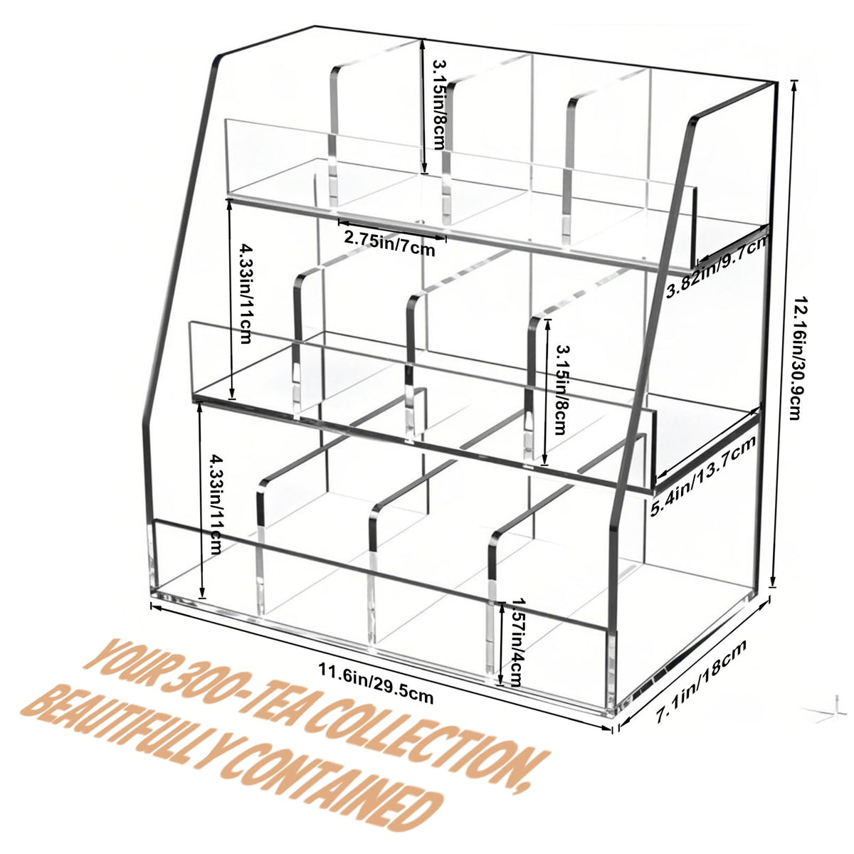 3 Tier Acrylic Tea Bag Organizer