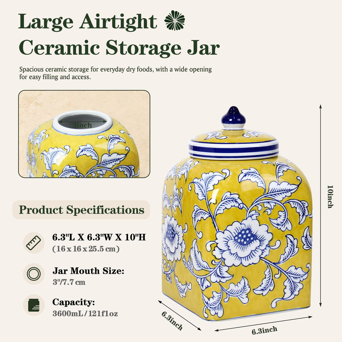 Ceramic Tea Canister with Airtight Lid