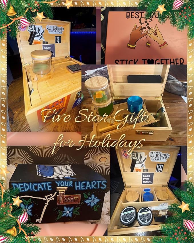 Bamboo Smell Proof Container Locking Box
